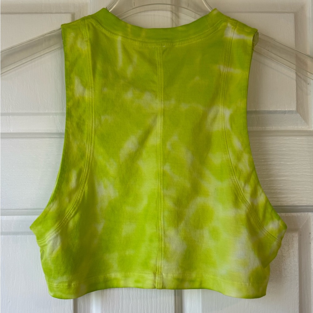 LULULEMON ATHLETICA Lime Tye Dye “All Yours” Cropped Workout Sporty Tank Top - Picture 5 of 8